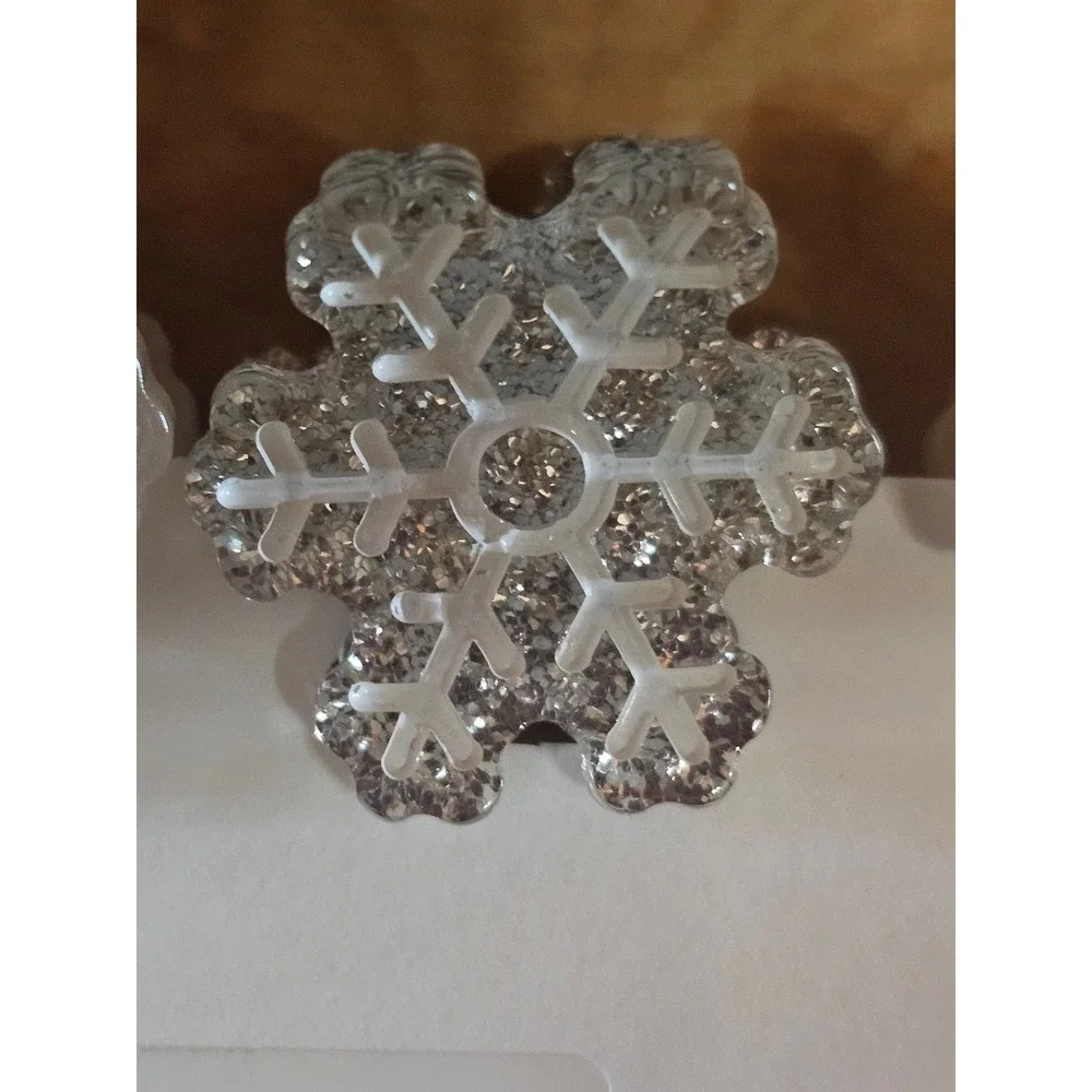 Crewcuts J.Crew Kids Snowflake Hair Clips 4-Pack Silver White Glitter CE112 NEW